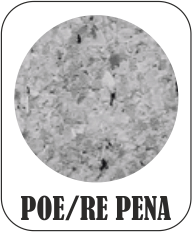 POE/RE PENA RE pena je recyklovaná drvená polyuretánová pena a vyrába sa spájaním rôznych materiálov pod silným tlakom. RE pena dodáva matracom vyššiu tuhosť a teda aj nosnosť.